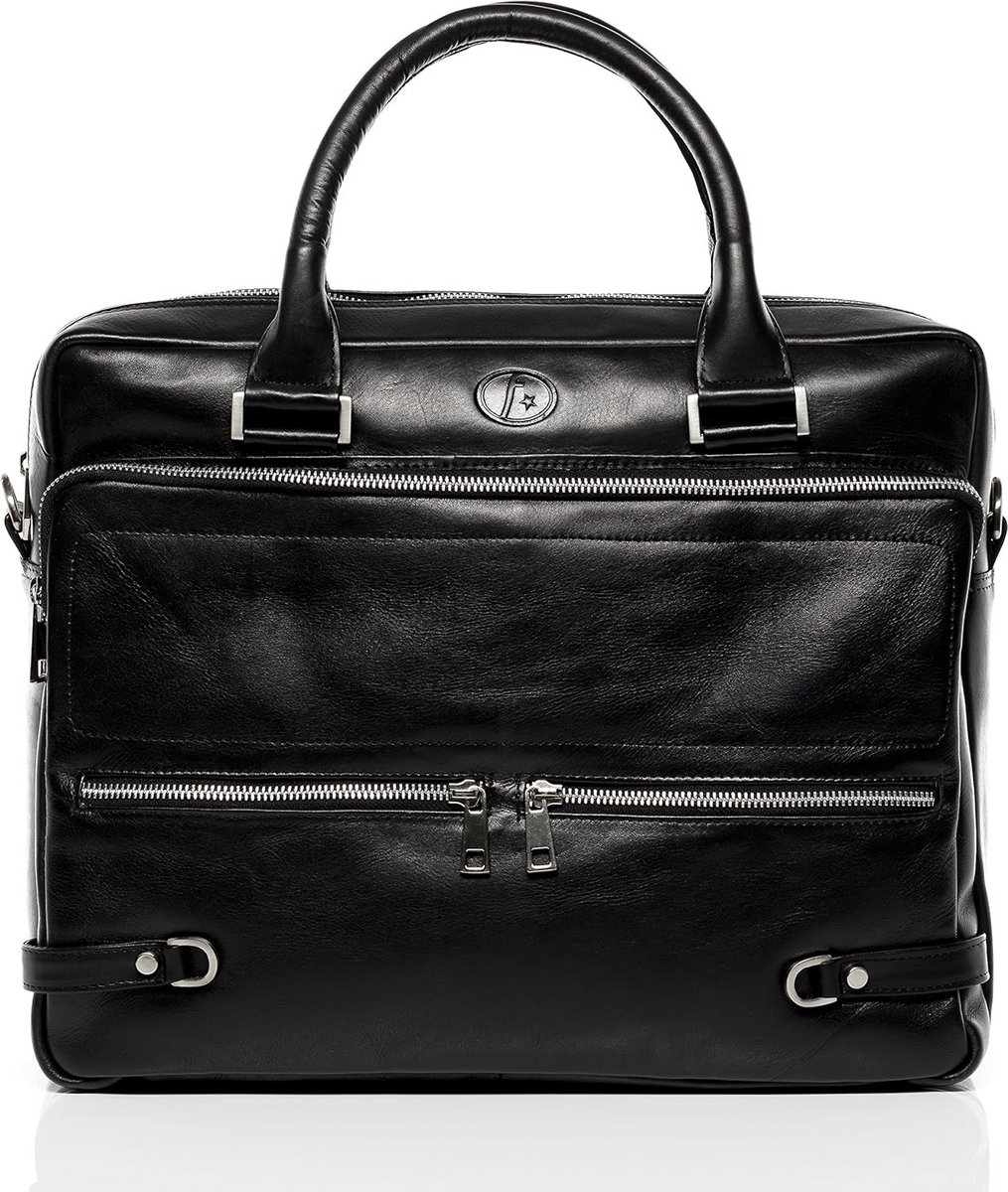 Leren Laptoptas XXL voor 15 inch laptop - Documententas Heren & Dames - Zwart