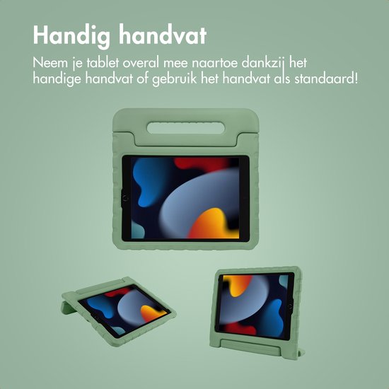 imoshion Tablet Hoes Kinderen - Geschikt voor Apple iPad 9/8/7 10.2 inch (9e generatie 2021 / 8e generatie 2020 / 7e generatie 2019) - Kidsproof Kinder Hoes - Olive Green