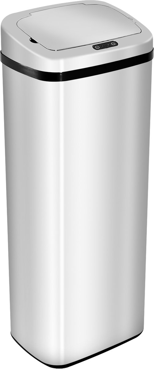 Afvalemmer Met Sensor - 50L - Automatisch Openen - Keukengebruik - RVS - Zilver