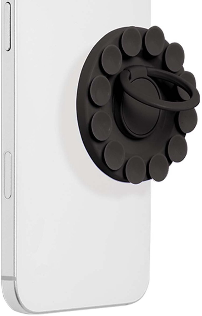 Bigben Connected, Ringhouder met Zuignap en Ringstandaard Compatibel met MagSafe, Zwart