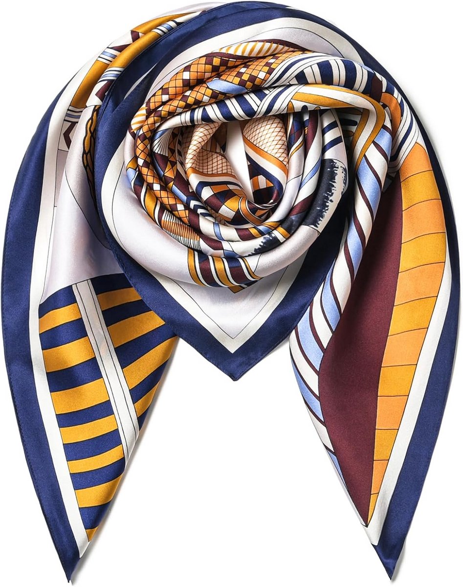 100% Pure Mulberry Silk Scarf - Large Square Lightweight Headscarf for Women