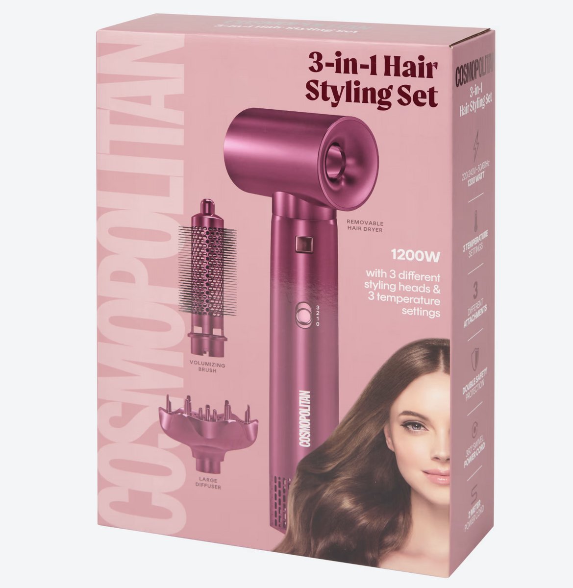 Cosmopolitan | 3-in-1 haar föhn | 1200 watt - Cosmopolitan - €45,00