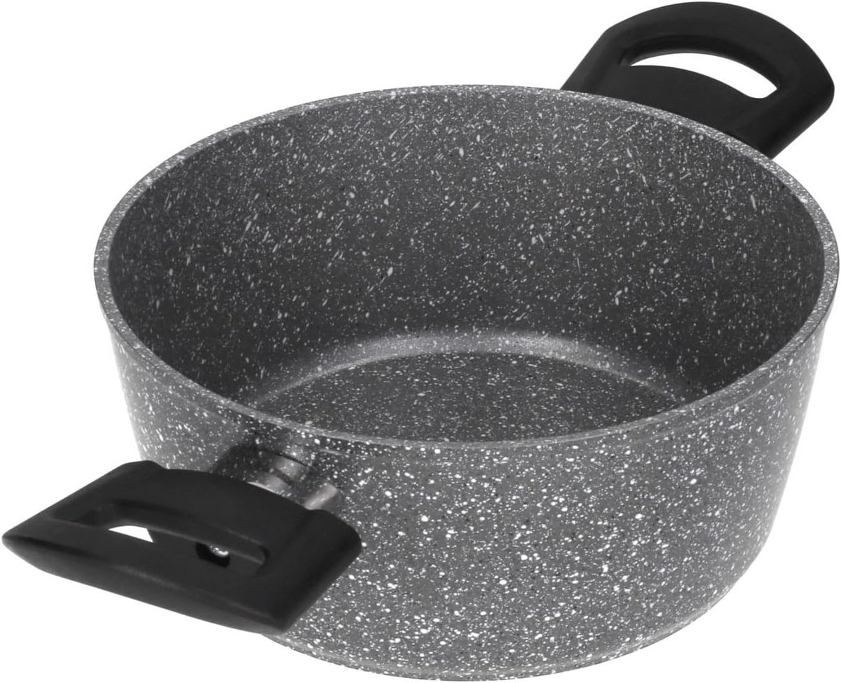 Inductiekookpan 22 cm met Extra Platte Vorm en 2 Handgrepen