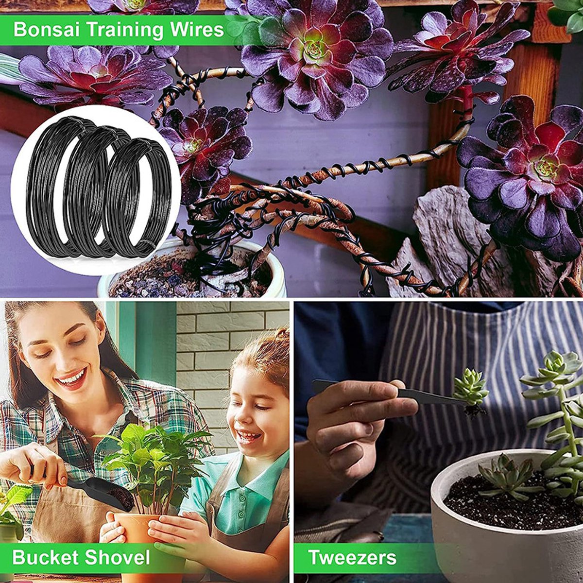 24-delige gereedschapsset, geschikt voor beginners, bonsai-set, gereedschap voor het vormgeven en onderhouden van bonsai, tuingereedschapsset voor bonsai. — cadeau in Tuin & Klussen - foto 3