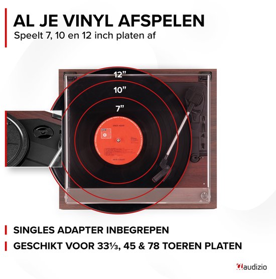 Retro platenspeler - Audizio Reno - Bluetooth platenspeler - LP speler met auto-stop - Koper — afbeelding 5