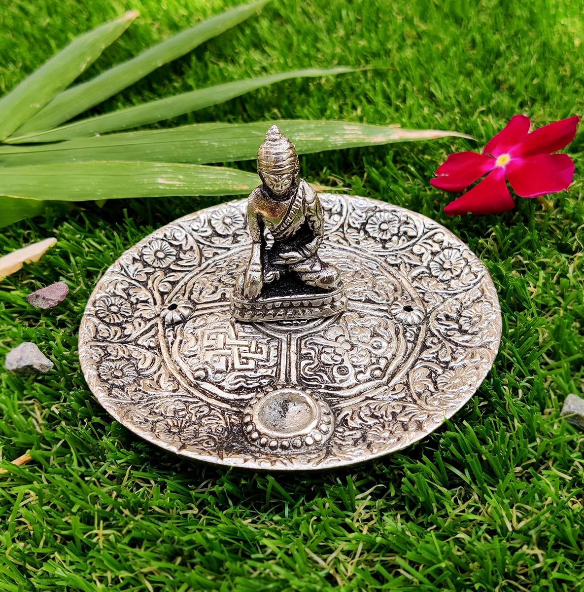 Decoratieve Boeddha Wierookbrander met Plaat voor Thuis en Woonkamer - Zen en Meditatie