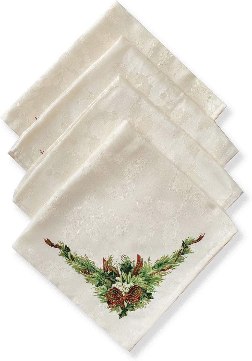 Kerst servetten set van 4 - Premium stoffen servetten voor vakantie tafels