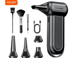 WOLFBOX DF100 Air Duster Draadloos - Oplaadbaar - 150.000 RPM - Perslucht - Compressed Air - Stofreiniger - AirDuster - 3 standen - Oplaadbaar - Stofzuiger - Luchtblazer -Turbo Fan - Voor computer, toetsenbord, buiten, huis en auto Image