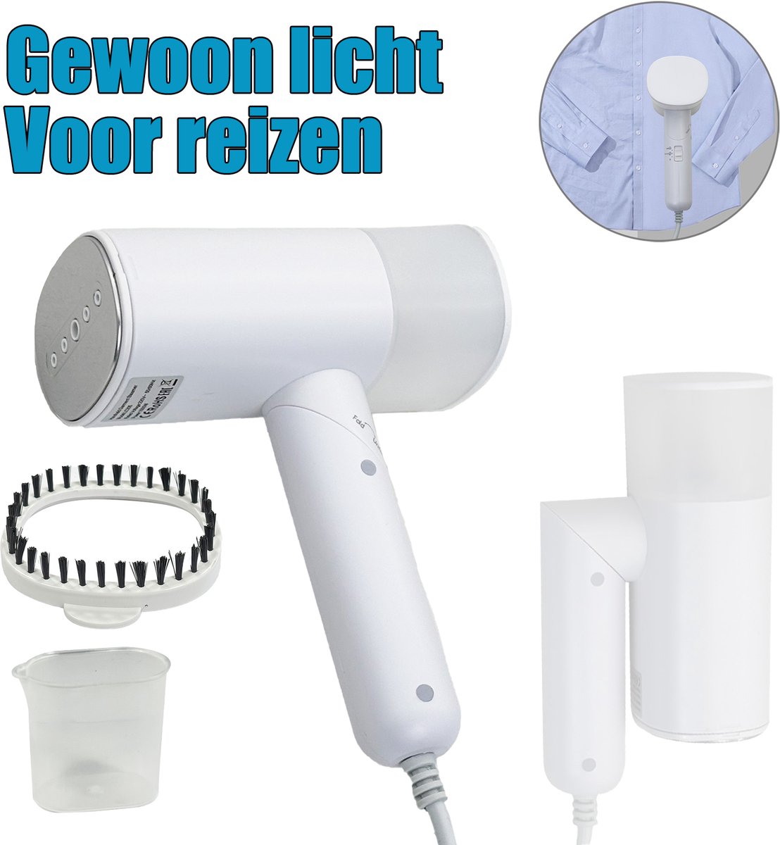 Kleding ophanger, draagbare 2-in-1 reisophanger, 15s snelle verwarming, LED-display, 20 minuten lang gestreken handgemaakte reizen en thuis ophangen