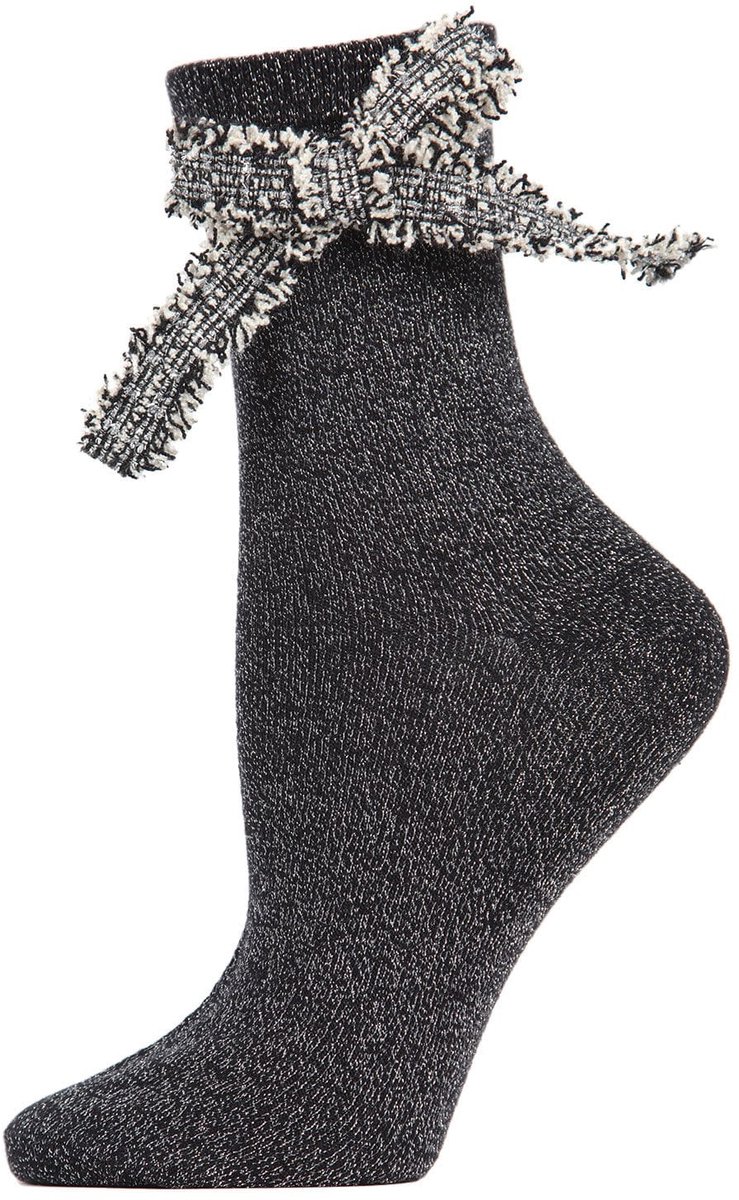 MeMoi Glitter Dream Strik Enkelsokken Dames Modieuze Glitter Sokken 1 Paar