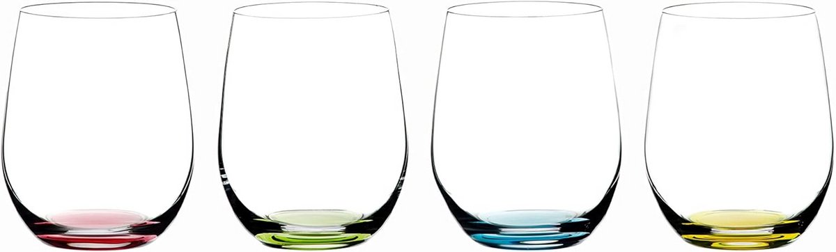 Set van 4 Kleurrijke Wijnglazen - Viognier/Chardonnay Model