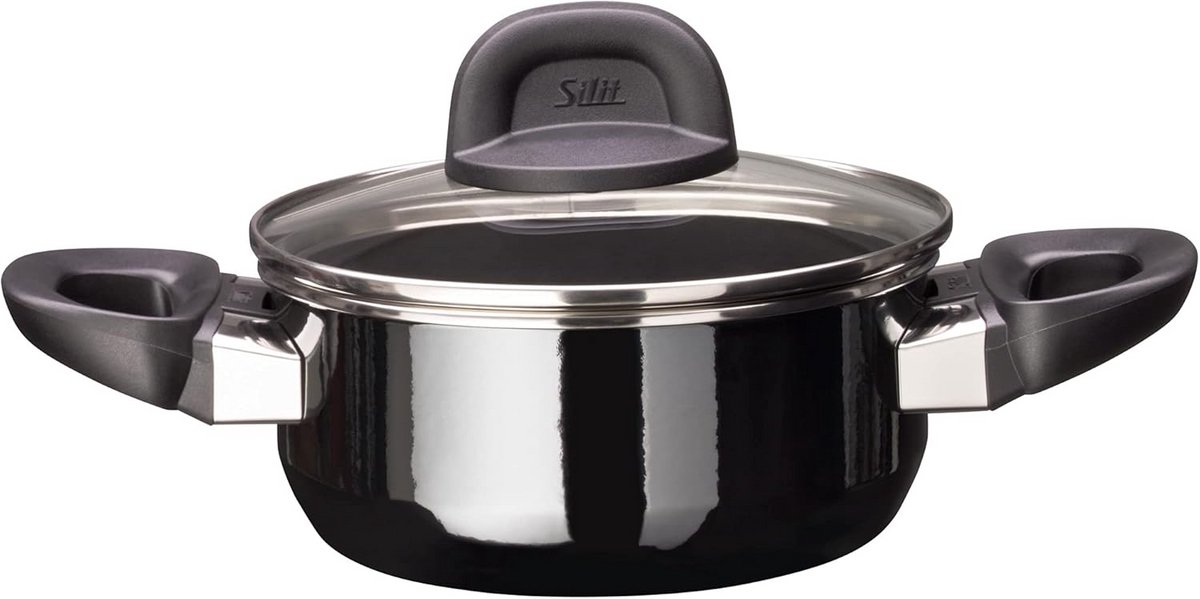Kookpan met Glazen Deksel 16 cm - Inductie Geschikt - 1,3 Liter - Ergonomisch Design