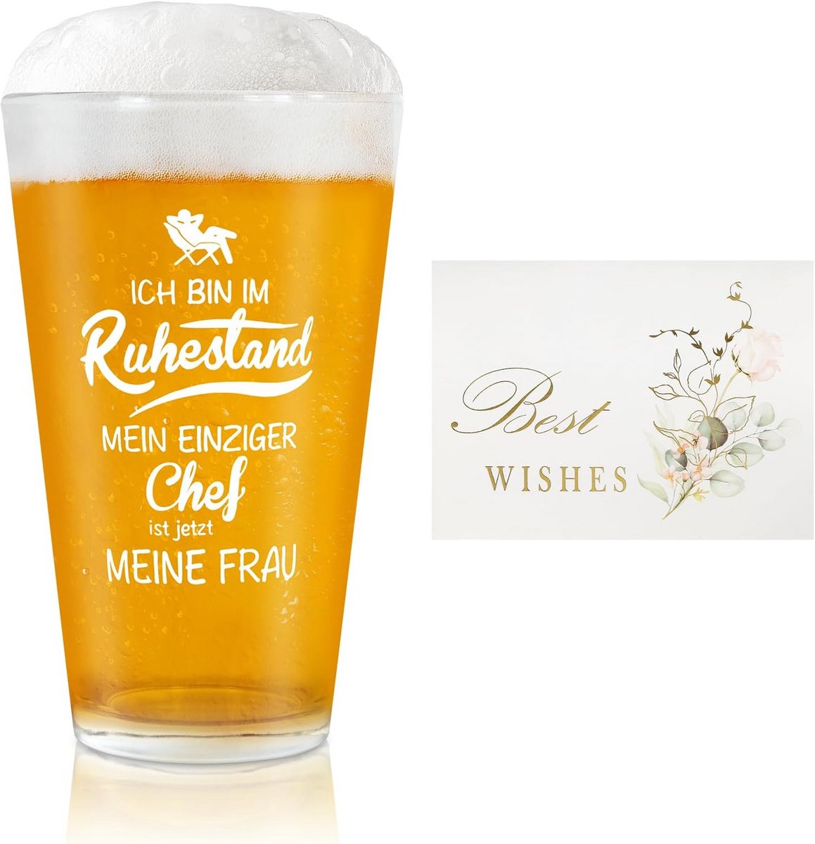 Gegraveerd Bierglas Cadeau voor Pensioen - Robuust 400 ml Bierpul