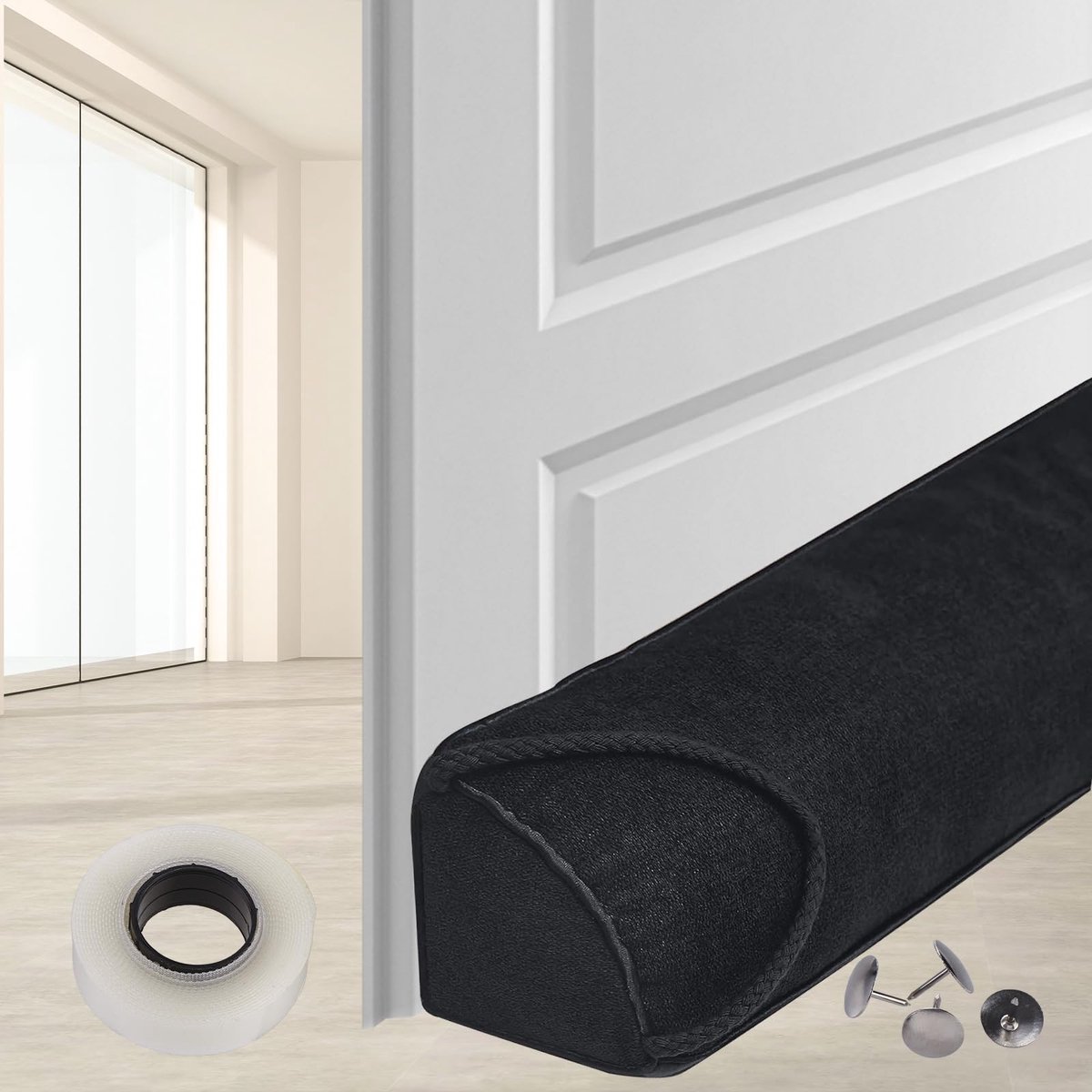 IMPERATORIS® Tochtstrip - Zelfklevende Tochtband - Isolatietape voor Ramen en Deuren - Bescherming Tegen Kou en Geluid - 92 cm - Zwart