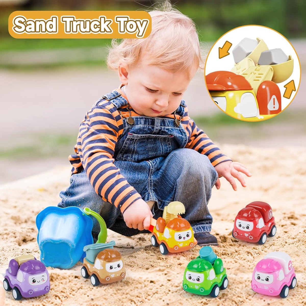 Kraftverdia - Mini Speelgoed auto - Babyspeelgoed - Speelgoedauto set 6stuks - Vanaf 1 jaar jongens en meisjes - voertuigenset voor peuters 12-18-24maanden - Terugtrek-auto speelgoed — afbeelding 5