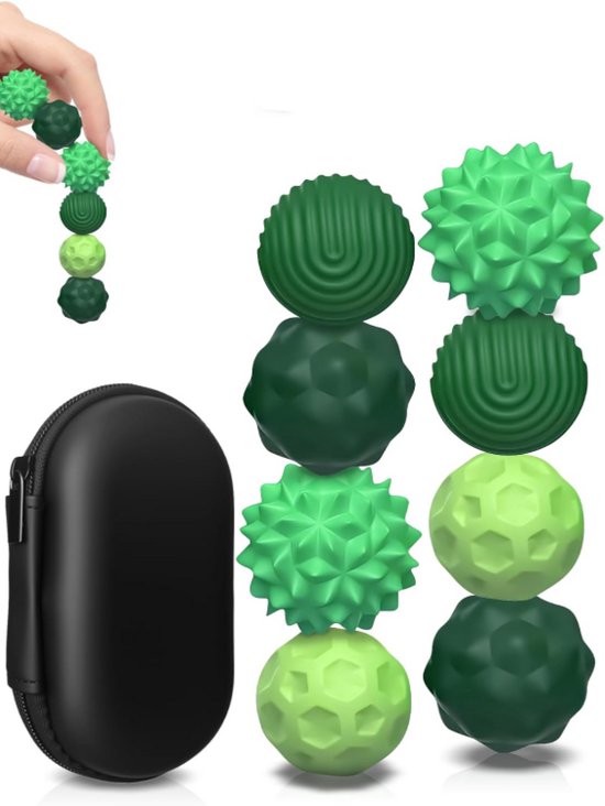QTTVBTNA - 8 Stuks Magnetische Focus Ballen – Silicone Magnetballen voor Concentratie & Ontspanning – Compacte Anti-Stress Accessoires – Flexibel, Stil & Duurzaam – Voor Werk, Kantoor en Dagelijks Gebruik – Green
