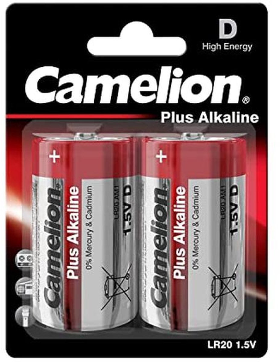 LR20 Wegwerpbatterij D Alkaline 1,5 V - 2 Stuks