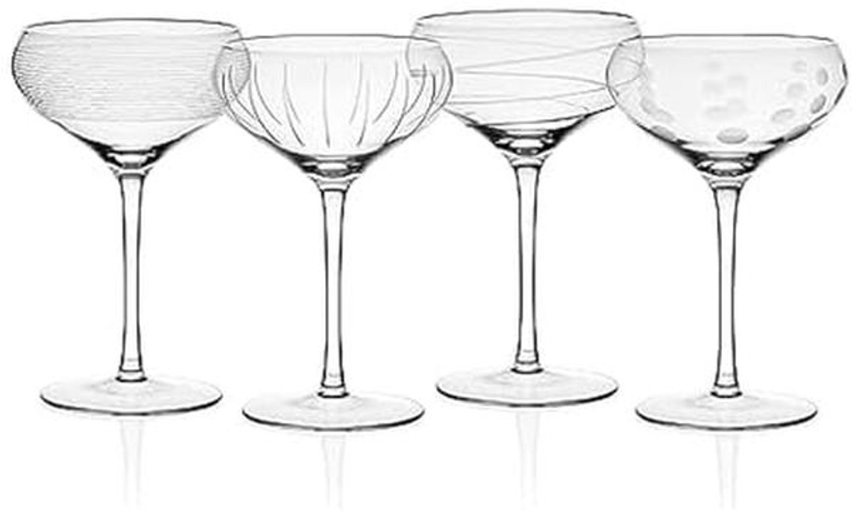 Coupe Cocktail Champagne Glazen Set van 4 - 15 Oz Helder