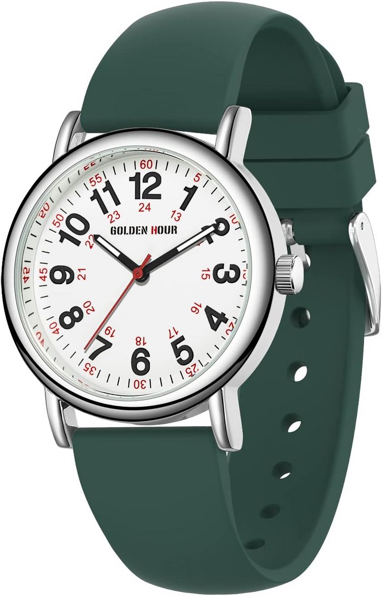 Waterdicht Verpleegkundigen Horloge voor Medisch Personeel - Gemakkelijk Afleesbaar, Siliconen Band