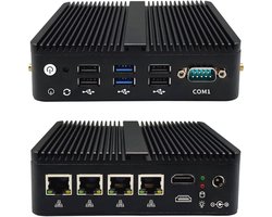 Mini PC Firewall Quad Core met 8GB RAM en 128GB SSD - Fanless Router met 4 x 2.5GbE LAN, WIFI & Bluetooth