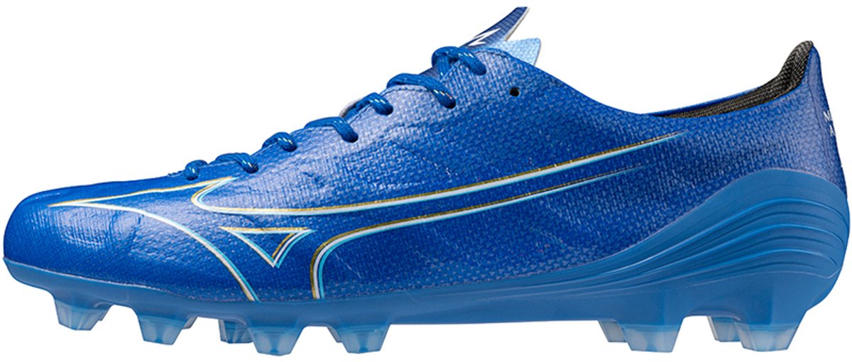 Mizuno Alpha Pro FG voetbalschoenen in blauw, EU 44, met een lichte, duurzame pasvorm voor snelheid en comfort.