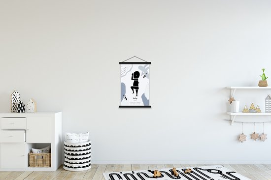 Posterhanger incl. Poster 40x60 cm - Schoolplaat - Baby - Quotes - Woordenboek - Spreuken - Geboorte - Textielposter - Zwarte latten