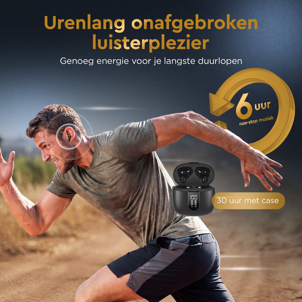 Golden Sound Oortjes - 30 uur Bluetooth thumbnail 4