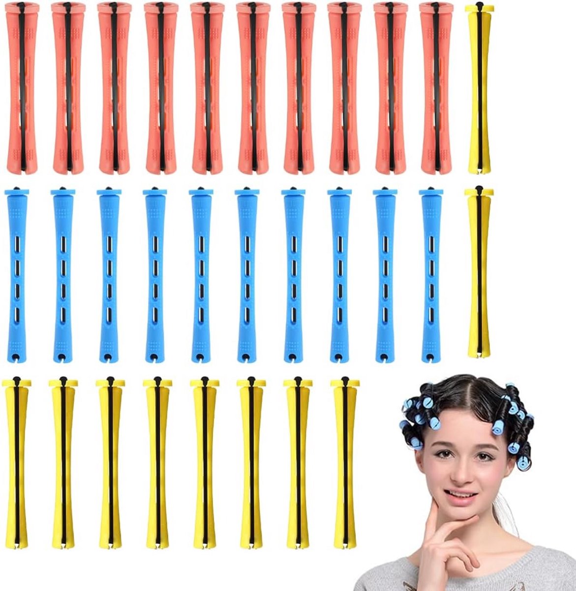 Set van 30 Haarrollers voor Natuurlijke Krullen zonder Hitte