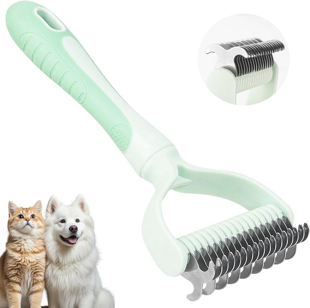 Dematting Kam voor Huisdieren - 2-in-1 Dubbelzijdige Borstel voor Honden en Katten