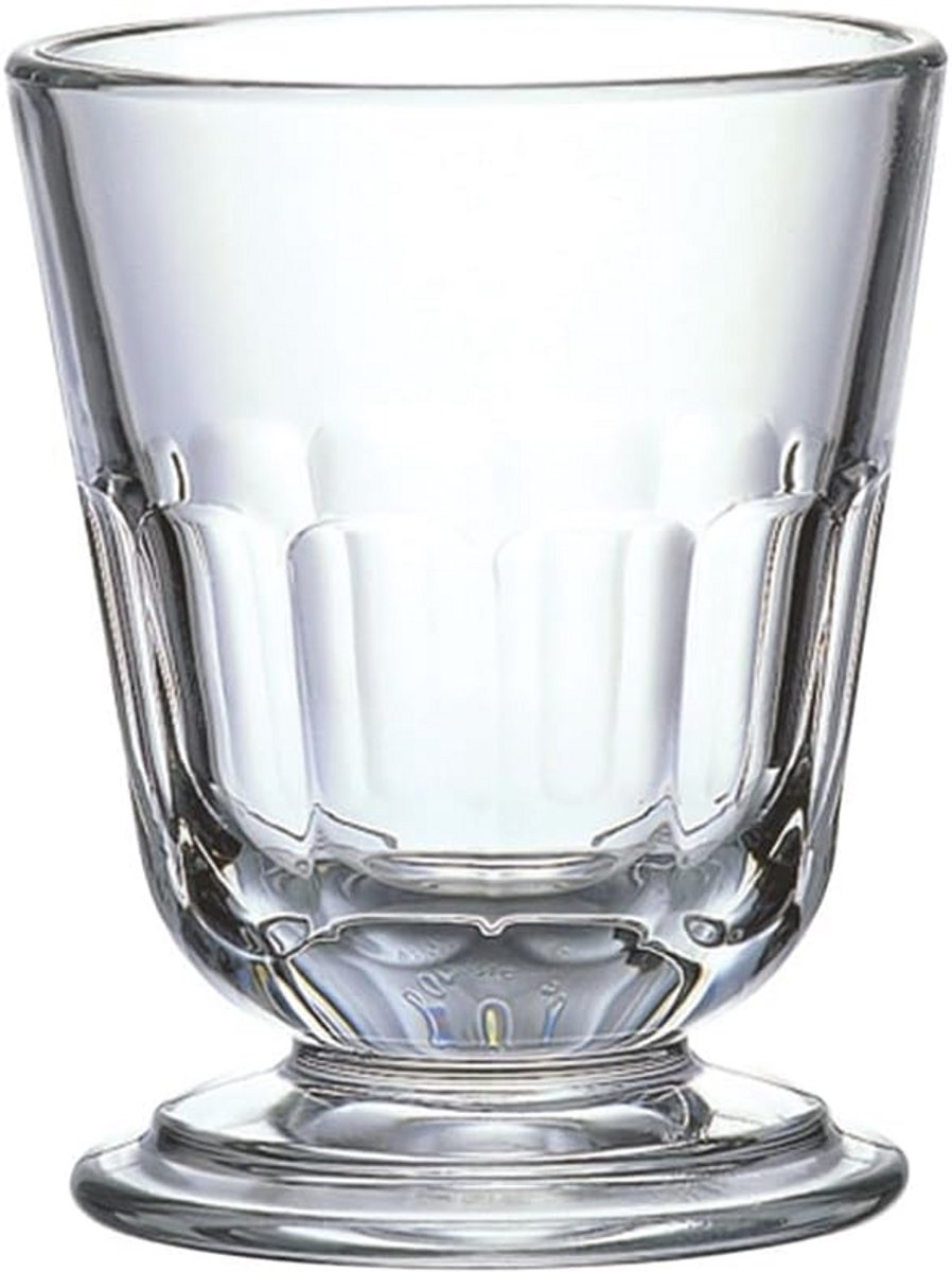 Waterglas Set van 6 - 230 ml Geperste Glazen met Geribbelde Rand