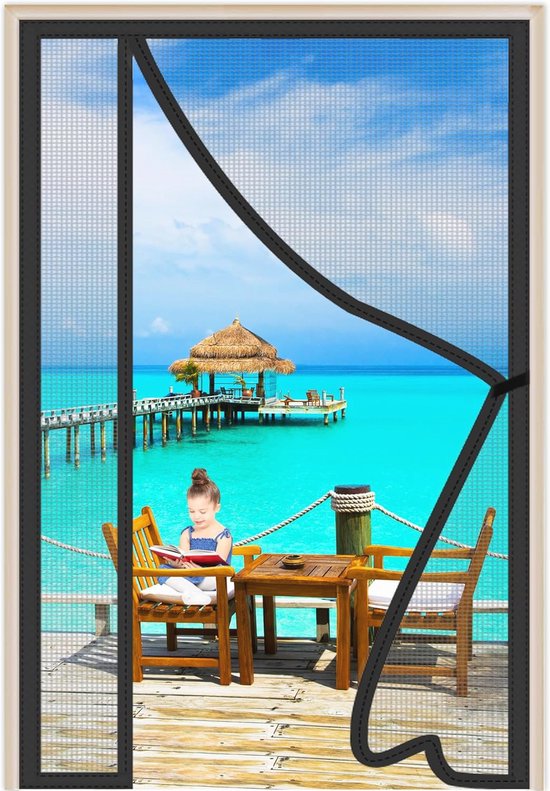 Mosquito magnetische deuren scherm 85x175cm Bruin Het magnetische Vliegscherm voor Venstergaas