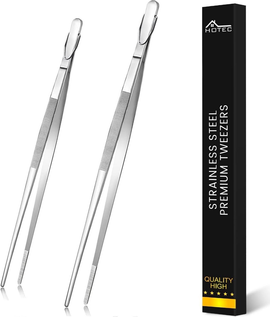 Professionele Keukentang en Grilltang Set RVS - 2 Stuks Extra Lang