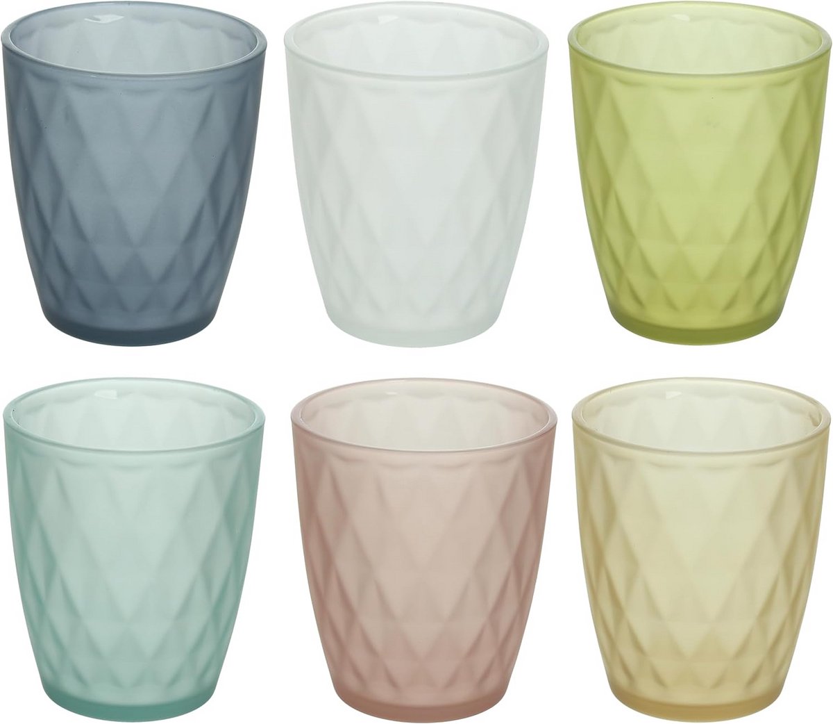 Set van 6 Glazen 320 ml - Kleurrijk Drinkglas - Vaatwasmachinebestendig