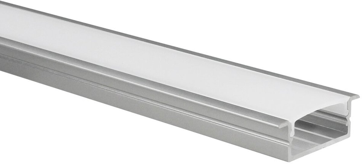 LED strip profiel Marconia aluminium breed 1m incl. melkwitte afdekkap