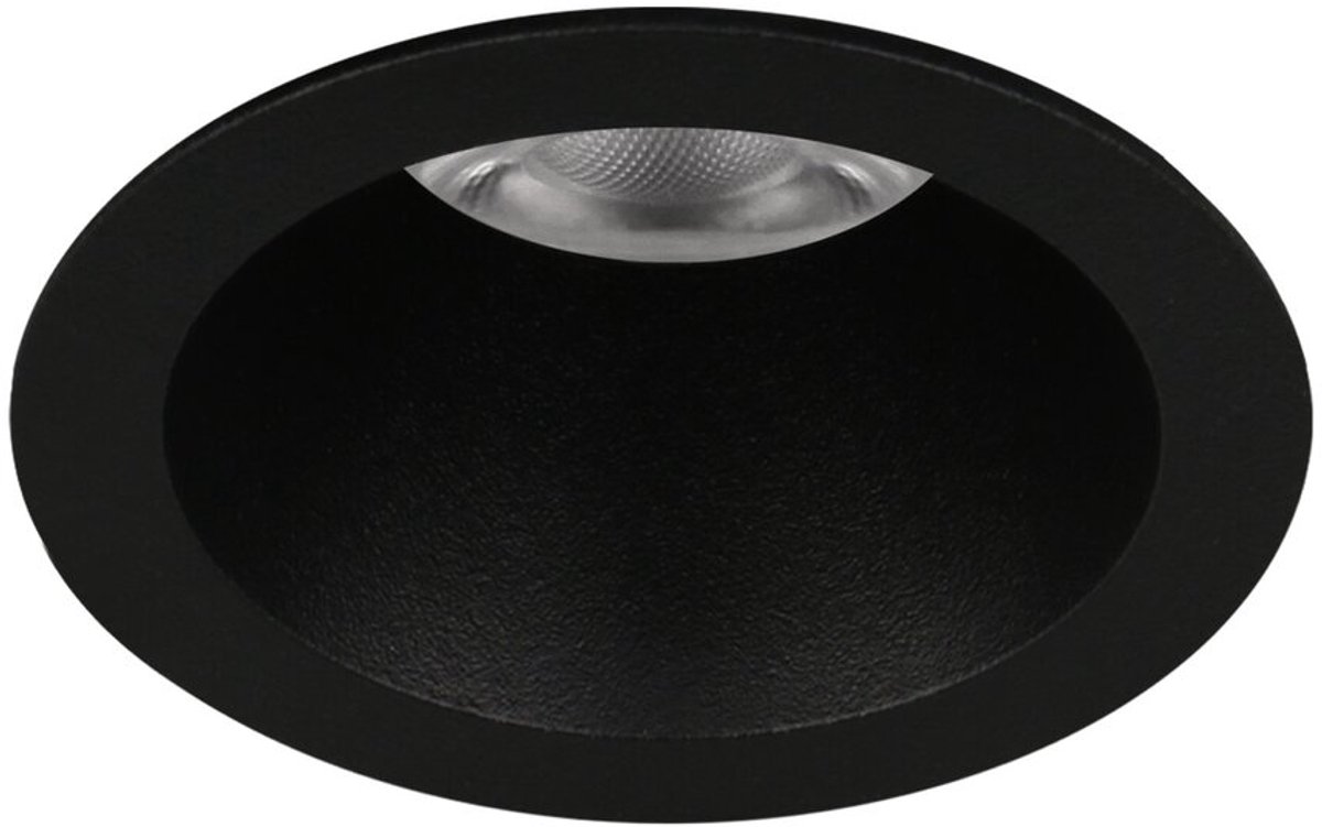 Inbouwspot mini Tizzano rond zwart verdiept met klemveren IP54 | geschikt voor MR11 lampen