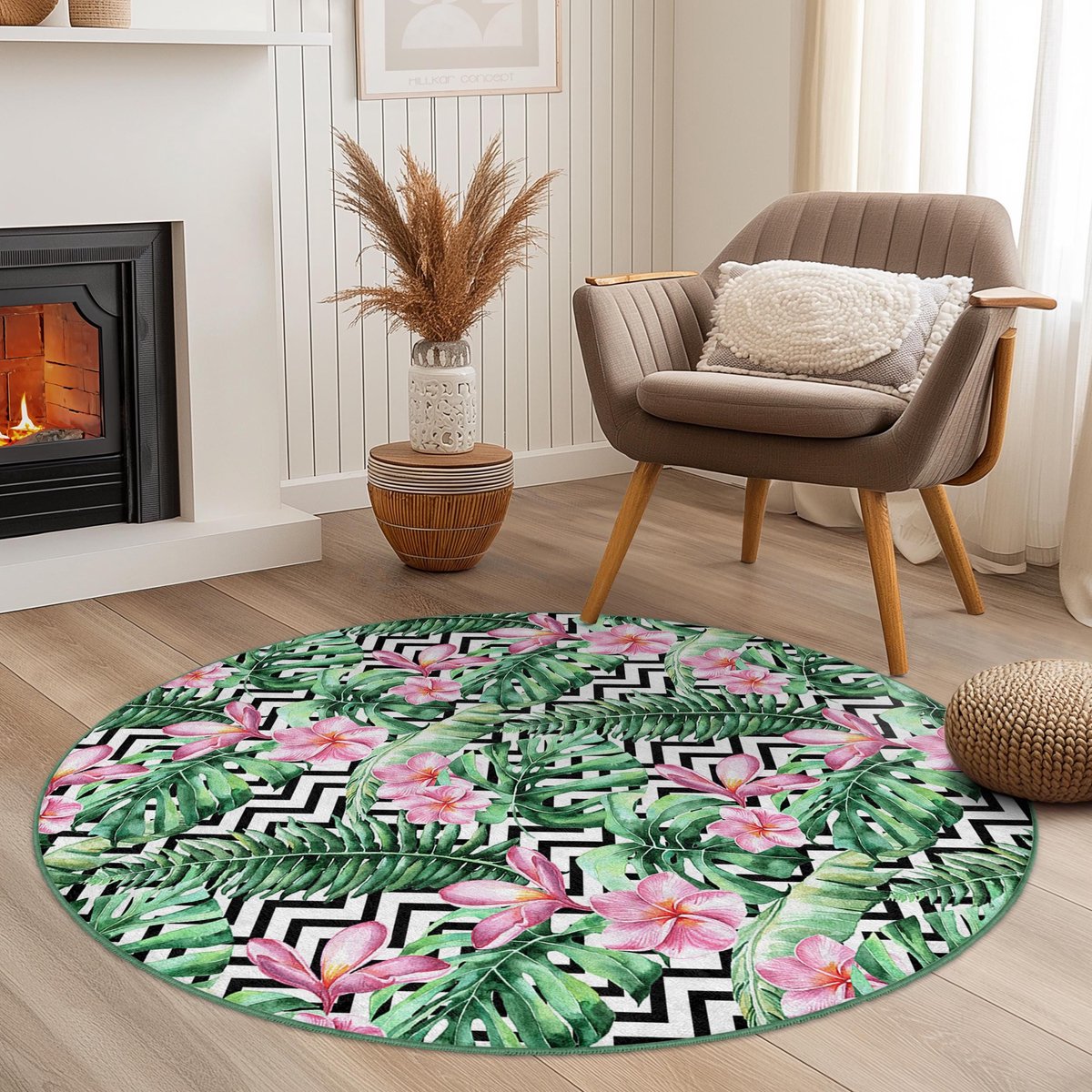 Mila Home - Tapijt Vloerkleed Rond - Wasbaar - Antislip - OEKO-TEX Gecertificeerd - Voor Woonkamer, Slaapkamer, Keuken & Hal - Runden 204 3