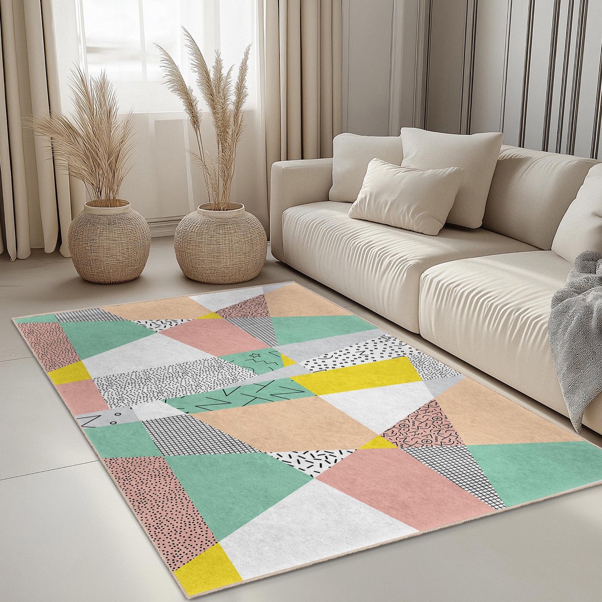 Mila Home - Tapijt Vloerkleed Rechthoek - Wasbaar - Antislip - OEKO-TEX Gecertificeerd - Voor Woonkamer, Slaapkamer, Keuken & Hal -247 6