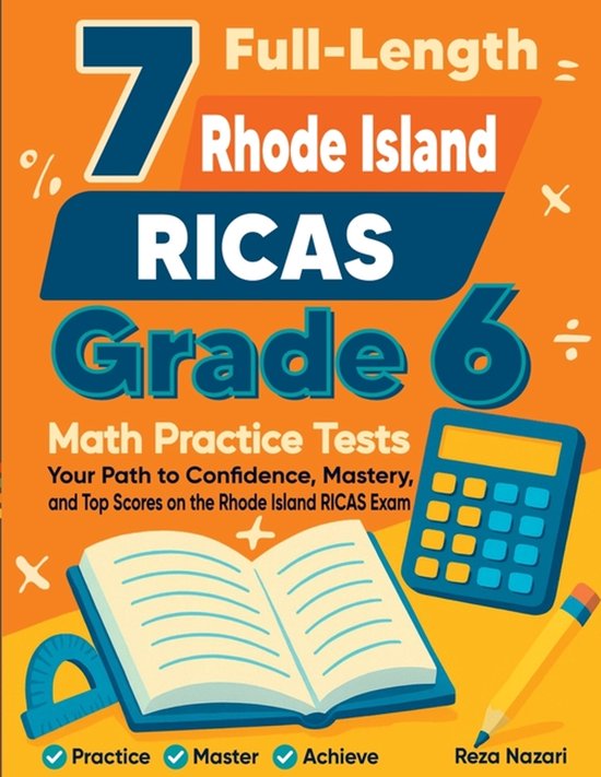 7 Full-Length Rhode Island RICAS Grade 6 Math Practice Tests - cover