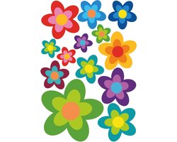 13-delige set Hippie Bloemenstickers Flower Power voor Auto en Camper