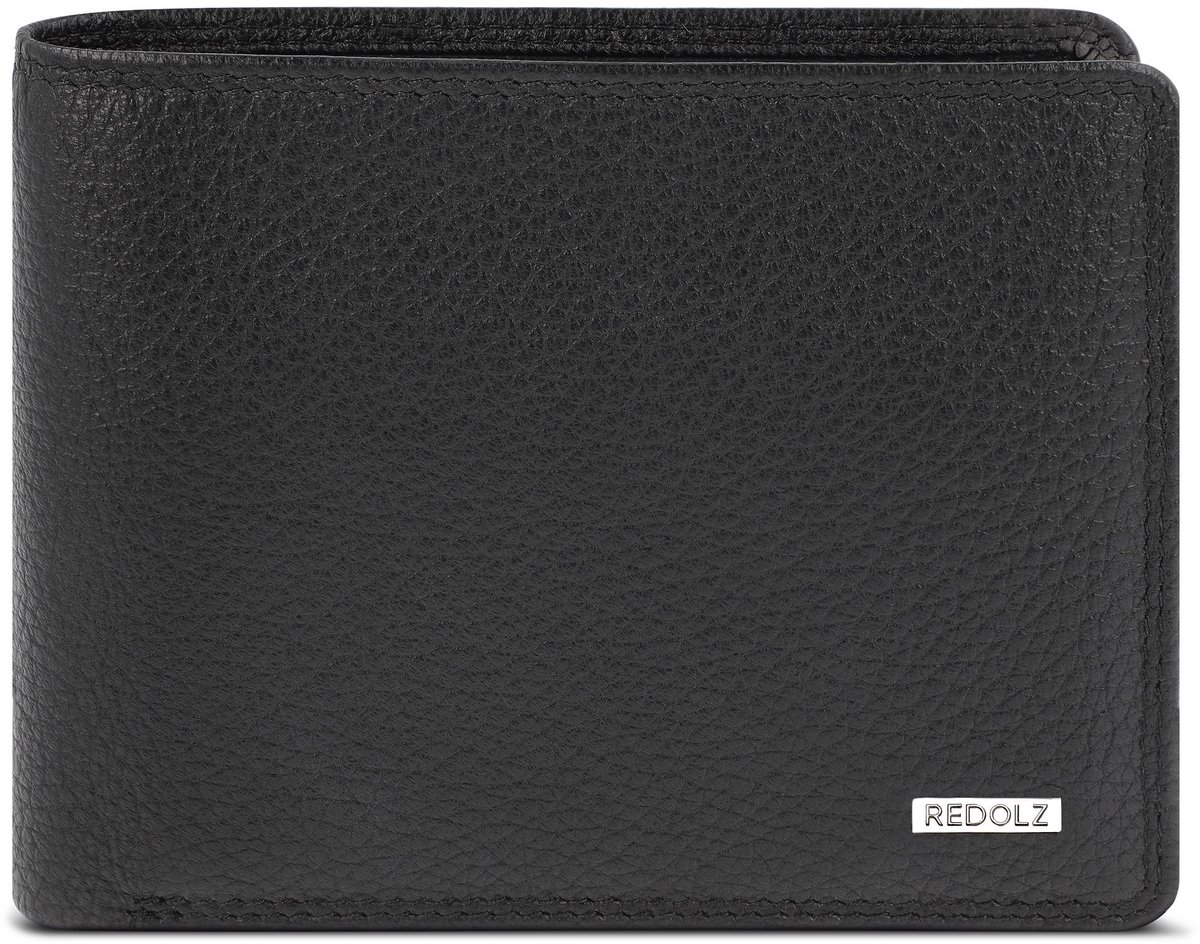 Redolz Leather Essentials QF portemonnee RFID leer 11,5 cm - Jongens - Horizontaal - black