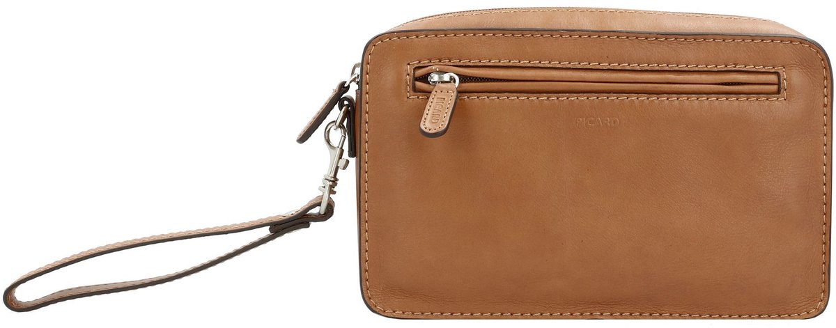 PICARD Leren Polstas Utensil zak Toscana Wristlet Camel Bruine