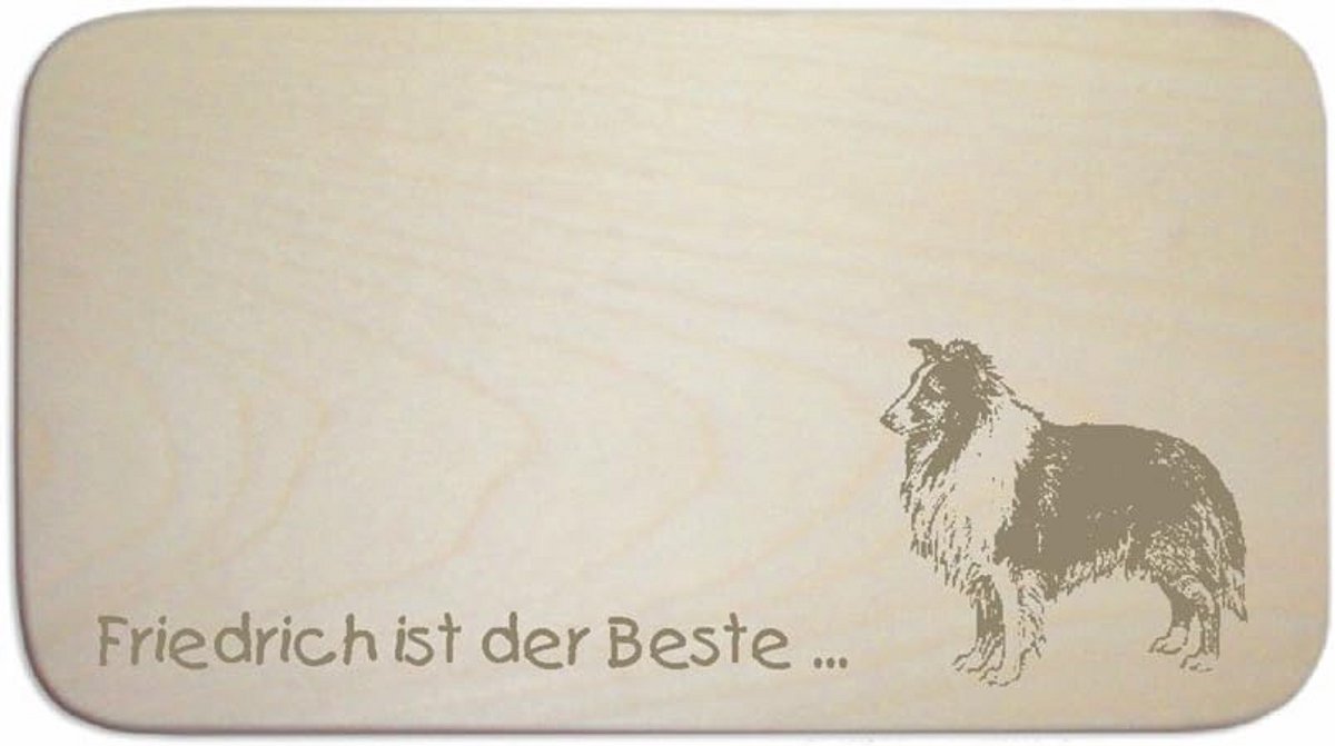 Ontbijtplank Hond Shetland Sheepdog - Gepersonaliseerd Beukenhout - Uniek Cadeau