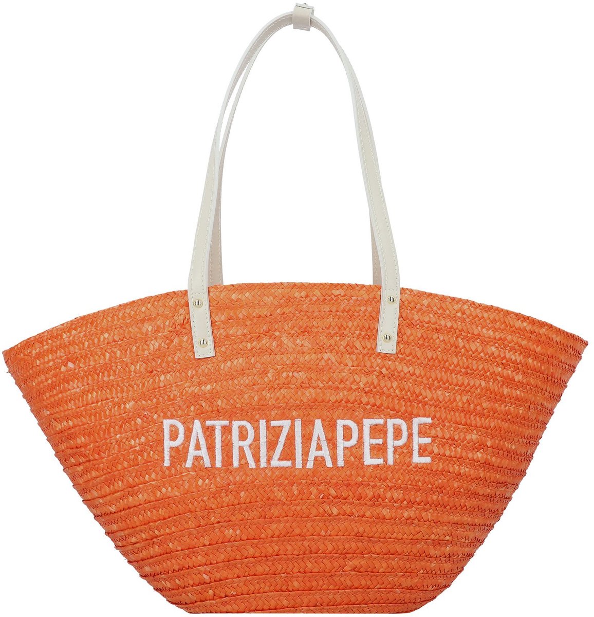 Patrizia Pepe Summer Straw Shopper Tas 51 cm - 12 L - orange sunset