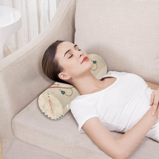 Yoga Bolster Kussen Nekrol met Cover - Ronde Cilinder voor Ondersteuning van Nek en Lendenen - Afneembare Hoes, Machinewasbaar — afbeelding 3