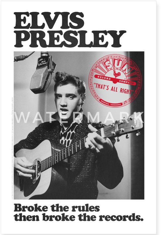 Elvis Presley Brak De Regels En De Records Poster 60x90 cm