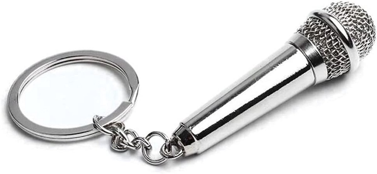 Creatieve Microfoon Sleutelhanger - Stijlvolle Hanger voor Muziekliefhebbers en Tassen