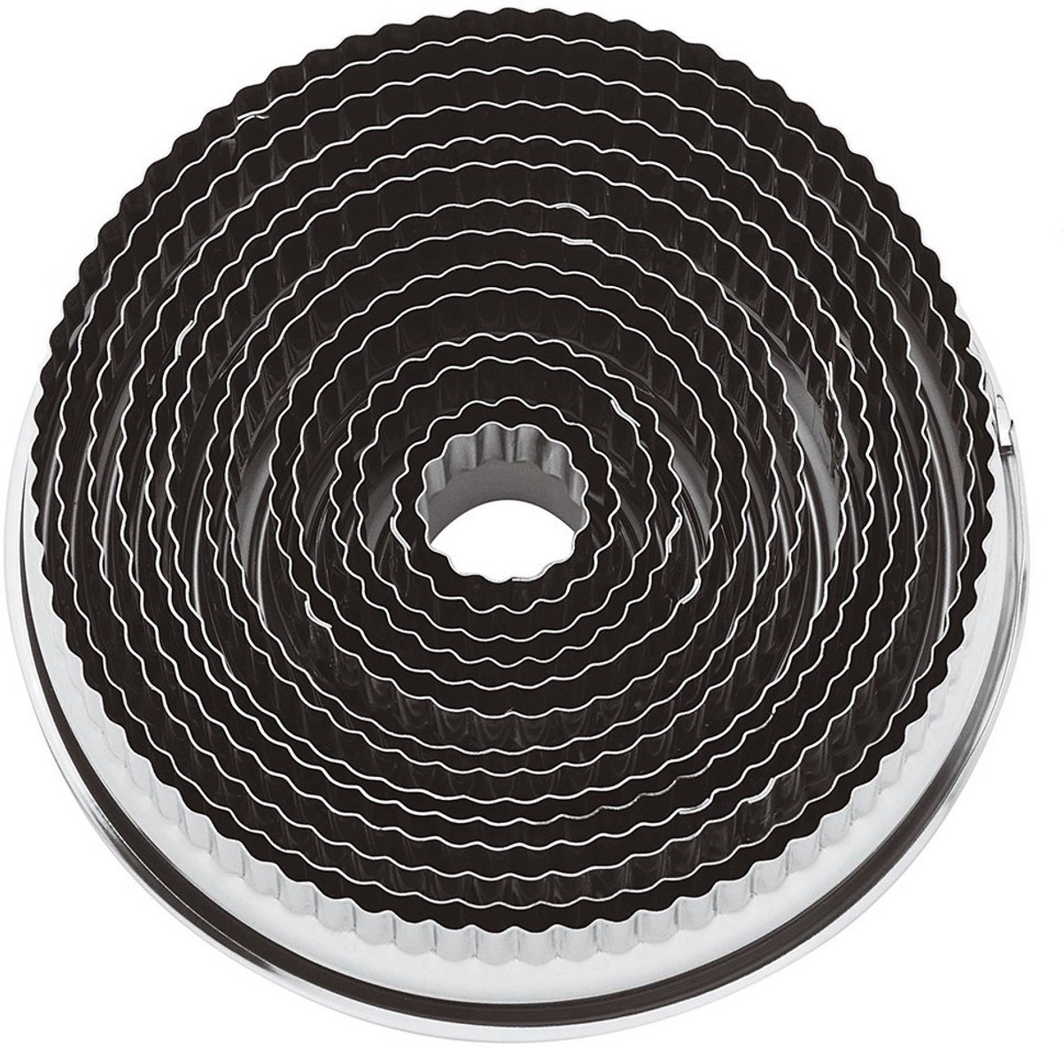Set van 12 cm Ronde Metaal Uitstekers voor Koekjes en Fondant