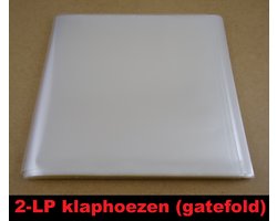 10 Stuks 2-LP hoezen voor gatefold klaphoezen, glashelder dikte 90 micron (GOEDE KWALITEIT, 0.09mm dik) - hoezen lp's, outer sleeves, buitenhoezen, platenhoezen, beschermhoes, transparant, crystal clear, buitenhoes, lps vinyl platen, 12