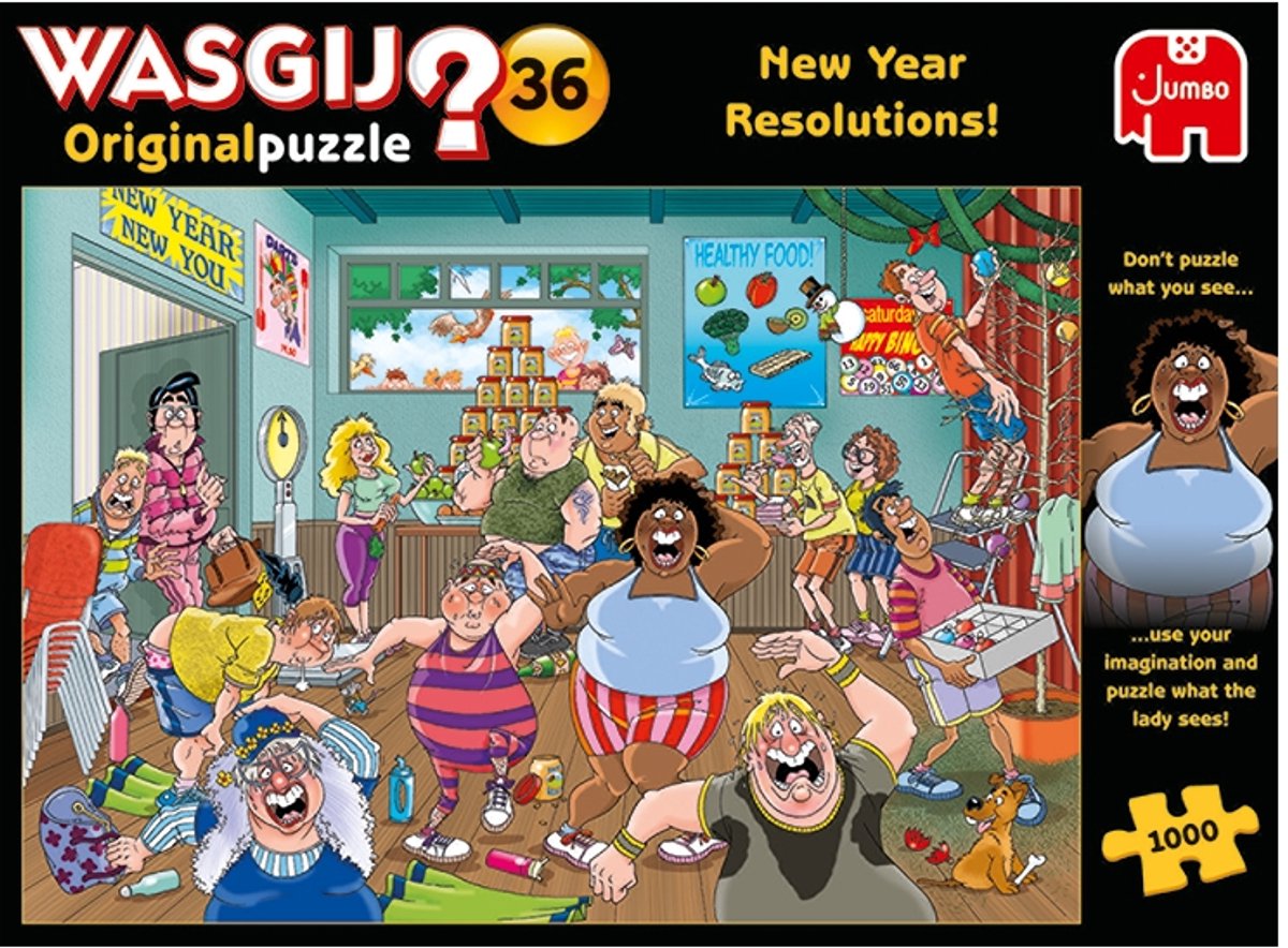 Wasgij Original 36 - Goede Voornemens! puzzel - 1000 stukjes legpuzzel — afbeelding 6