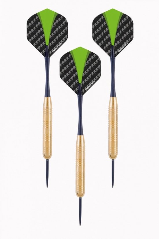 Longfield Darts Steeltip Dartpijl Set 22 Gram Goud/groen 3 Stuks van Longfield — afbeelding 3